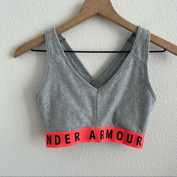 Under Armour Other - Under Armour Gray Cotton Feel Pull On Sports Bra Double Layer Small